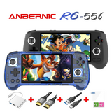 【 Luxury Package】RG556【Buy 1 Get 1 HDMI Cable(8K) +1 Multi-Port Adapter+1 Type-C Cable】Handheld Game Console Android 13, 5.48’’ AMOLED Touch Screen 1080*1920  DP and 5G WiFi Bluetooth HDMI  Output Six-Axis Gyroscope Sensor 5500mAh with over 42K Games