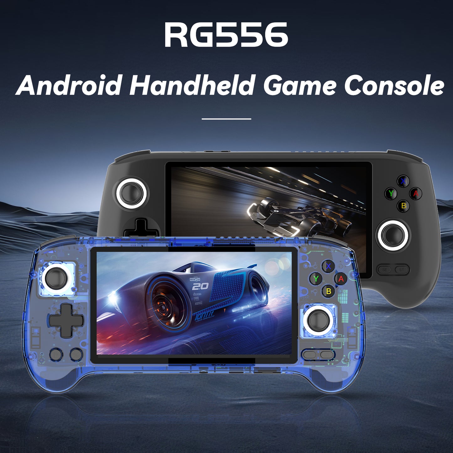 RG556 Android Handheld Console with 5.48‘ inch 1080P AMOLED Screen & HDMI Output & 5G WiFi Bluetooth & Six-Axis Gyroscope Sensor & 5500mAh Battery & 30or42K Games