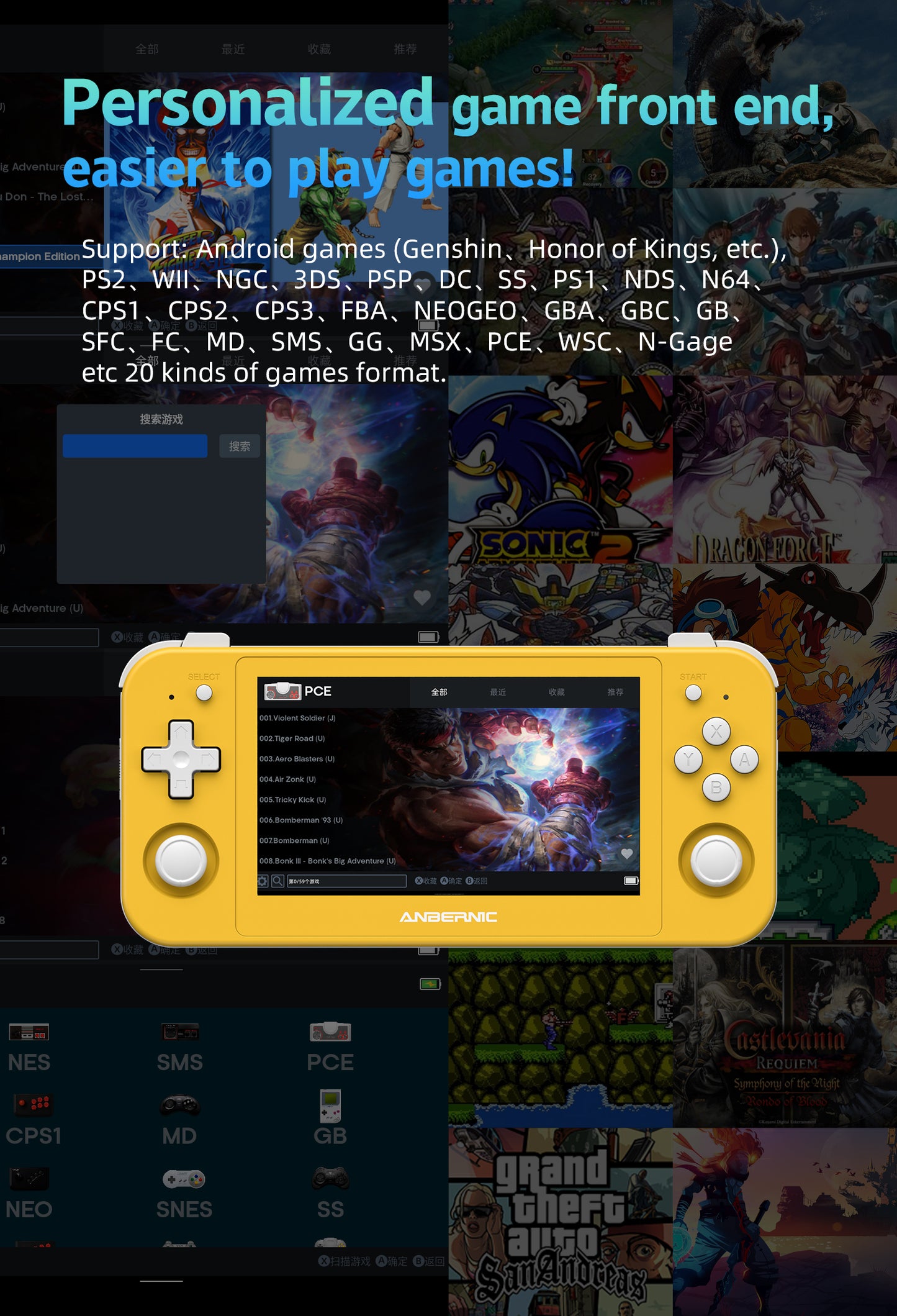 RG505 Android 12 Handheld Console With 4.95' OLED Touch Screen & Unisoc Tiger T618 SOC & 5000mAh Battery & 26 Emulators+20K Games