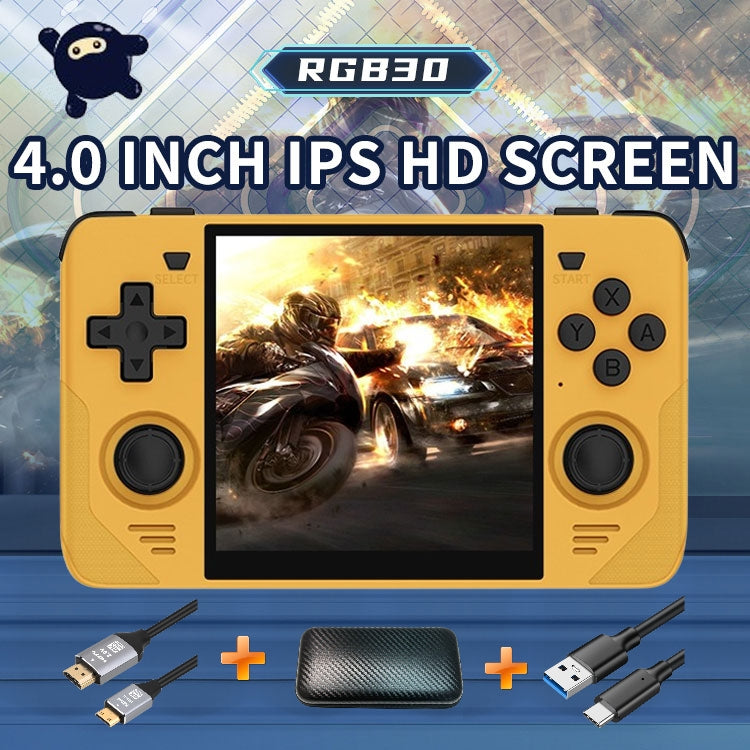 【Super Bundle】Powkiddy RGB30【Buy 1 Get 1 HDMI Cable+1 Fancy Case+1 Type-C Cable】 Handheld Game Console 4-inch HD Screen RK3566 CPU WiFi 5G JEL OS Bluetooth Over 23 Emulators with over 21000 games pre-installed