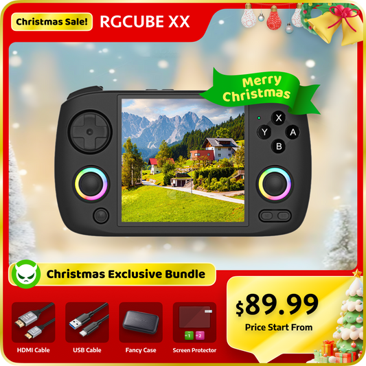 【Valuable Bundle】RGCube XX 【Buy 1 Get 1 HDMI Cable+1 Fancy Case+1 Screen Protector+1 Type-C Cable】Handheld Game Console 3.95'' IPS Screen Linux  CPU H700 quad-core GPU dual- core 3800mAh 5G WiFi Bluetooth HDMI TV Output with over 18K games pre-installed