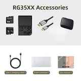 【Value for Money Bundle】Anbernic RG35XX【Buy 1 Get 1 HDMI Cable+1 Fancy Case+1 Screen Protector+1 Type-C Charging Cable】Handheld Game Console 3.5-Inch IPS Screen 20,000 Retro Game Playable anbernicrg35xx