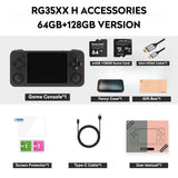 【Valuable Bundle】RG35XX H【Buy 1 Get 1 HDMI Cable+1 Fancy Case+1 Screen Protector+1 Type-C Cable】Handheld Game Console 3.5'' IPS Screen Linux  CPU H700 quad-core GPU dual- core 3300mAh 5G WiFi Bluetooth HDMI TV Output with over 18K games pre-installed