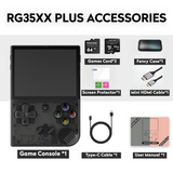 RG35XX Plus【Gift Bundle】【Buy 1 Get 1 HDMI Cable+1 Fancy Case+1 Screen Protector+1 Type-C Cable】Game Console 3.5 inch IPS Screen 3300mAh Battery Linux CPU Cortex-A53+1GB RAM Support WIFI BT more than 15 Emulators with over 18K games pre-installed