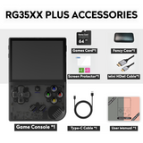 RG35XX Plus【Gift Bundle】【Buy 1 Get 1 HDMI Cable+1 Fancy Case+1 Screen Protector+1 Type-C Cable】Game Console 3.5 inch IPS Screen 3300mAh Battery Linux CPU Cortex-A53+1GB RAM Support WIFI BT more than 15 Emulators with over 18K games pre-installed