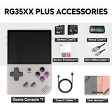 RG35XX Plus【Gift Bundle】【Buy 1 Get 1 HDMI Cable+1 Fancy Case+1 Screen Protector+1 Type-C Cable】Game Console 3.5 inch IPS Screen 3300mAh Battery Linux CPU Cortex-A53+1GB RAM Support WIFI BT more than 15 Emulators with over 18K games pre-installed