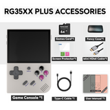 RG35XX Plus【Gift Bundle】【Buy 1 Get 1 HDMI Cable+1 Fancy Case+1 Screen Protector+1 Type-C Cable】Game Console 3.5 inch IPS Screen 3300mAh Battery Linux CPU Cortex-A53+1GB RAM Support WIFI BT more than 15 Emulators with over 18K games pre-installed