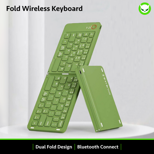 B023 Bluetooth Foldable Keyboard - Compact, Ergonomic, 10-Day Battery, Multi-System Compatible, Ideal for Travel, Grey/White