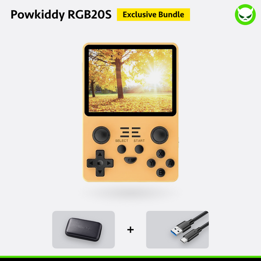 Powkiddy RGB20S Handheld Game Console With 3.5' inch IPS Screen & 3500mAh Battery & 20 Retro Emulators+15or21K Games Playable ﻿