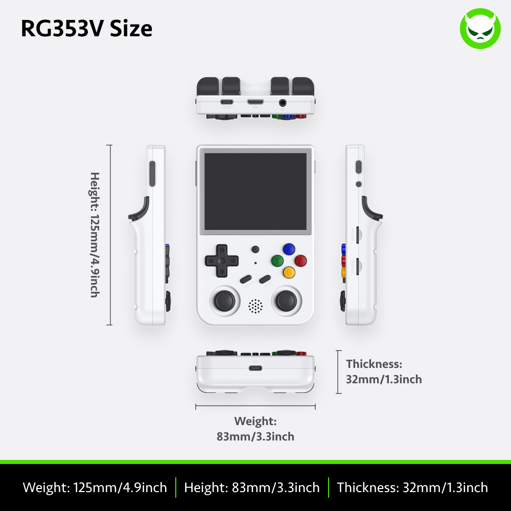 RG353V Handheld Console With 3.5'inch Touch Screen & Dual OS Android+Linux & 5G WiFi 4.2 Bluetooth & 27K Games Playable