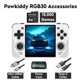 【Super Bundle】Powkiddy RGB30【Buy 1 Get 1 HDMI Cable+1 Fancy Case+1 Type-C Cable】 Handheld Game Console 4-inch HD Screen RK3566 CPU WiFi 5G JEL OS Bluetooth Over 23 Emulators with over 21000 games pre-installed