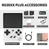 RG35XX Plus【Gift Bundle】【Buy 1 Get 1 HDMI Cable+1 Fancy Case+1 Screen Protector+1 Type-C Cable】Game Console 3.5 inch IPS Screen 3300mAh Battery Linux CPU Cortex-A53+1GB RAM Support WIFI BT more than 15 Emulators with over 18K games pre-installed