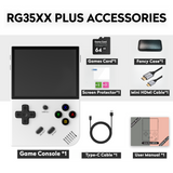 RG35XX Plus【Gift Bundle】【Buy 1 Get 1 HDMI Cable+1 Fancy Case+1 Screen Protector+1 Type-C Cable】Game Console 3.5 inch IPS Screen 3300mAh Battery Linux CPU Cortex-A53+1GB RAM Support WIFI BT more than 15 Emulators with over 18K games pre-installed