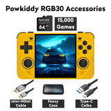 【Super Bundle】Powkiddy RGB30【Buy 1 Get 1 HDMI Cable+1 Fancy Case+1 Type-C Cable】 Handheld Game Console 4-inch HD Screen RK3566 CPU WiFi 5G JEL OS Bluetooth Over 23 Emulators with over 21000 games pre-installed