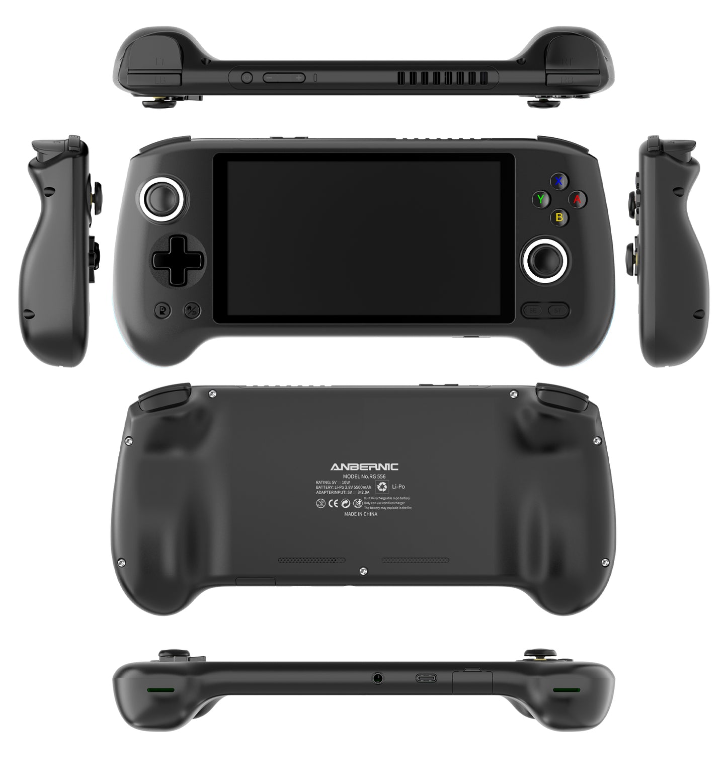 RG556 Android Handheld Console with 5.48‘ inch 1080P AMOLED Screen & HDMI Output & 5G WiFi Bluetooth & Six-Axis Gyroscope Sensor & 5500mAh Battery & 30or42K Games