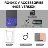 【Amazing Bundle】RG40XX V【Buy 1 Get 1 HDMI Cable+1 Fancy Case+1 Type-C Cable】Handheld Game Console 4.0'' IPS Screen -Linux 64-bit-H700 quad-core ARM Cortex-A53 1.5GHz Frequency- core 3200mAh 5G WiFi Bluetooth HDMI Output with over 20K Games Pre-installed