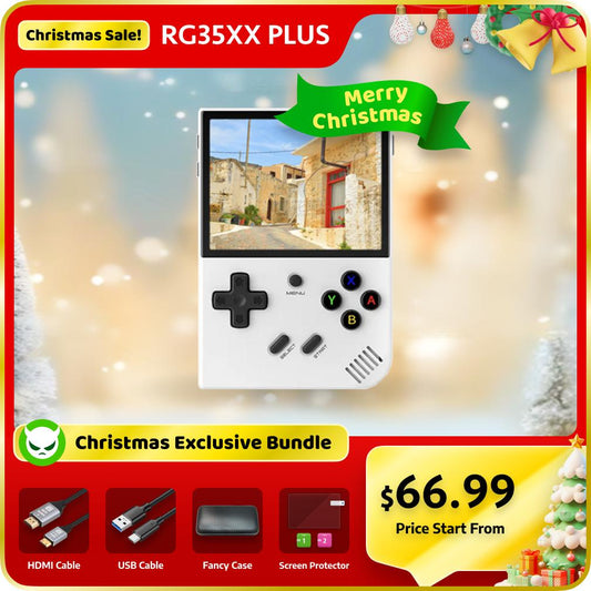 RG35XX Plus Handheld Game Console With 3.5' inch IPS Screen & 3300mAh Battery & WIFI+Bluetooth & more than 15 Emulators+18K games pre-installed