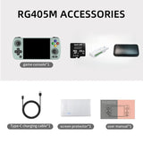 Anbernic RG405M【Superb Bundle】【Buy 1 Get 256GB Game Card+1 USB card reader+1 Fancy Case+1 Screen Protector+1 Type-C Cable】Handheld Game Console Aluminum Alloy CNC Android 12 System Google Play 4.0 Inch IPS Touch Screen 20K Games 26 Emulators