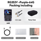 Anbernic RG353V【Buy 1 Get 1 HDMI Cable+1 Fancy Case+1 Screen Protector+1 Type-C Cable 】Handheld Game Console 3.5-Inches Display Touchable Screen Dual OS Android 11, Linux System Support 5G WiFi 4.2 Bluetooth Over 27,000Games Playable