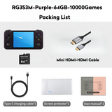 ANBERNIC RG353M【Buy 1 Get 1 HDMI Cable+1 Fancy Case+1 Screen Protector+1 Type-C Cable 】Aluminum Alloy CNC Process Dual OS Android 11 + Linux System Support 5G WiFi 4.2 Bluetooth HDMI Touchable Screen Over 26 Emulators with 27000 Games