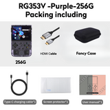 Anbernic RG353V【Buy 1 Get 1 HDMI Cable+1 Fancy Case+1 Screen Protector+1 Type-C Cable 】Handheld Game Console 3.5-Inches Display Touchable Screen Dual OS Android 11, Linux System Support 5G WiFi 4.2 Bluetooth Over 27,000Games Playable