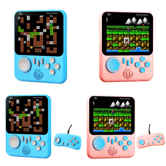 【Family Package】G7 【Buy 1 Get 1 Controller+1 AV Cable+1 USB Cable+1 Type-C Cable】Retro Game Console Handheld Macaron High Quality 3.5 Inch Screen TV Connection Mini Lightweight Game Player For One or Two Player Built in 666 Classic Retro Video Games