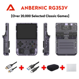 Anbernic RG353V【Buy 1 Get 1 HDMI Cable+1 Fancy Case+1 Screen Protector+1 Type-C Cable 】Handheld Game Console 3.5-Inches Display Touchable Screen Dual OS Android 11, Linux System Support 5G WiFi 4.2 Bluetooth Over 27,000Games Playable