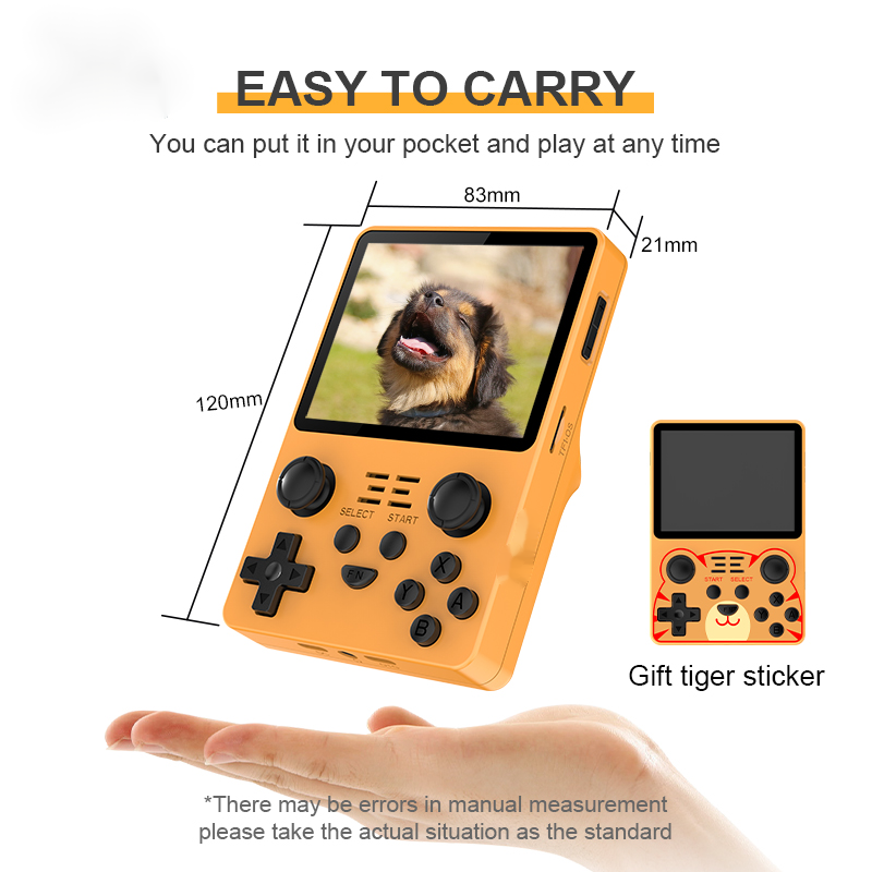 Powkiddy RGB20S【Buy 1 Get 1 Fancy Case+1 Type-C Charging Cable+2 Tiger-pattern Stickers】Retro Handheld Game Console 64GB/128GB+16GB HD IPS-LCD Over 20 Emulators with 21K Selected Retro Games Playable