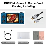 ANBERNIC RG353M【Buy 1 Get 1 HDMI Cable+1 Fancy Case+1 Screen Protector+1 Type-C Cable 】Aluminum Alloy CNC Process Dual OS Android 11 + Linux System Support 5G WiFi 4.2 Bluetooth HDMI Touchable Screen Over 26 Emulators with 27000 Games